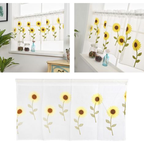 Rideaux en tissu éponge brodé à motifs de marguerites pour chambre et salon, stores romains et voilages (1/5)