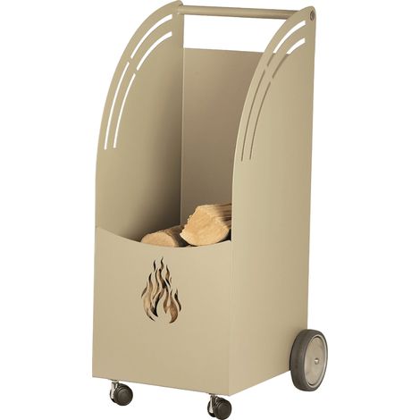 Porte-bûches à roulettes Brenor Edilinox - Coloris Beige (1/3)