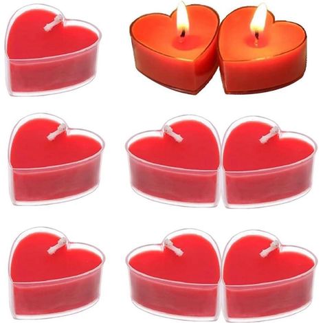 Herz Teelichter Rot 9 Stück 4cm für Valentinstag, Hochzeit, Deko