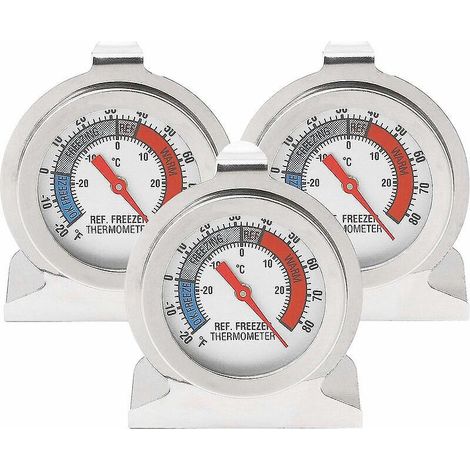 paquet De 3 Thermomtres De Rfrigrateur, Rfrigrateur De Test, Rfrigrateur, Thermomtre De Conglateur, Petit Thermomtre De Prcision Rond, Scurit Et Q (1/5)