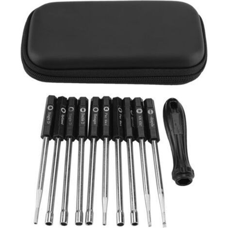 Set de 10 outils de réglage carburateur – Tournevis Pacman, double D, cannelés – Compatible scies Stihl, Husqvarna, Zama, Walbro (1/5)