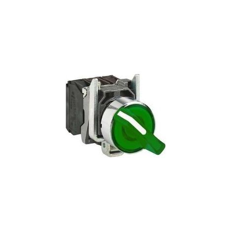 Harmony bouton tournant lumineux vert Ø22 à manette 2 positions 24V 1O+1F - XB4BK123B5