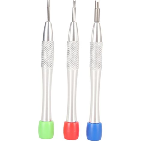 Kit de 3 tournevis d'horlogerie pour mouvement ETA 2824 2834 2836, outil de réparation de montre, tige de balancier et vis (1/5)
