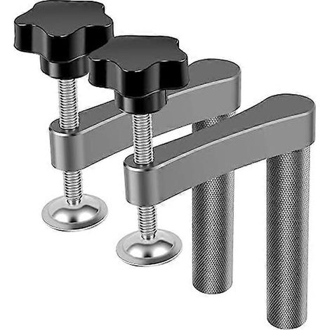 Lot de 2 serre-joints d'établi en acier inoxydable, réglables, pour le travail du bois. (1/4)