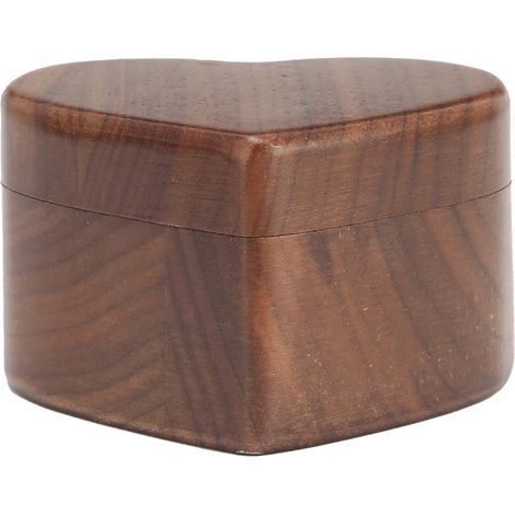 Boîte à bijoux en forme de cœur en bois pour cadeau de fiançailles et mariage (1/5)