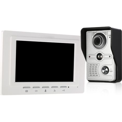 Sonnette vidéo filaire 7 pouces – Moniteur intérieur LCD – Caméra extérieure étanche avec vision nocturne – Interphone vidéo audio bidirectionnel