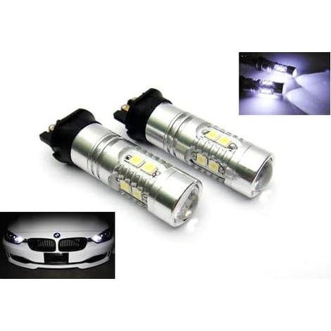 RZG PW24W PWY24W Confezione da 2 lampadine LED per luci diurne compatibili con A3 A4 A5 F30 C4 Golf 208 GLK RZG Bianco (1/5)