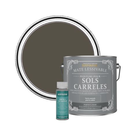 Peinture pour Sols Carrelés Mate Lessivable - Brun Terre (1/3)