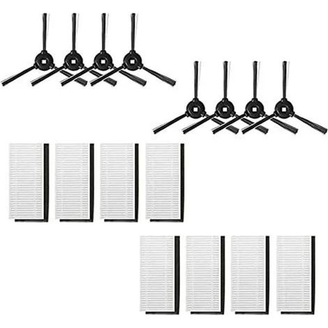 Kit d'accessoires pour aspirateur robot Lefant 8 brosses latérales et 8 filtres HEPA T700 M201 M501-A/M501-B/M520 M301 T800 (1/5)