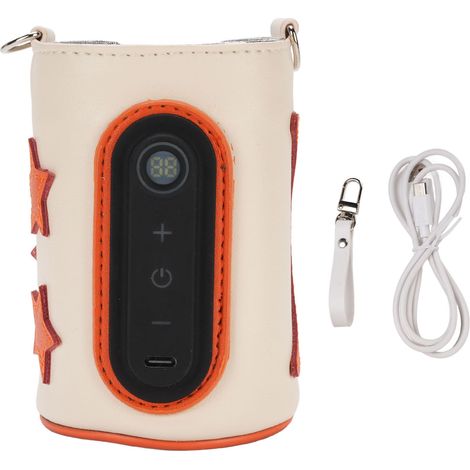 Soavoa Housse Isotherme Biberon USB Chauffante Portable En Cuir PU Silicone Universelle Pour Voiture Et Extérieur 1 Pièce (1/4)