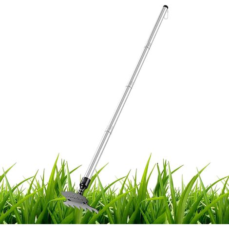 Binettes Pour Le Jardinage,Outils de Transplantation Manuels - Râteau Jardin Ergonomique à Longueur Réglable 28-98,5 cm pour le repiquage la récolte les fleurs légumes au jardin pelouse (1/5)