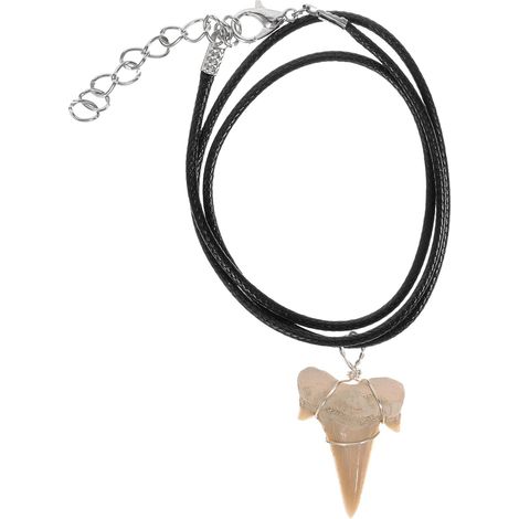 Collier Pendentif En Dent De Requin Artisanal Unisexe Cordon En Cuir Réglable Bijou Décoratif Naturel Pour Mode Océanique Présent (1/5)