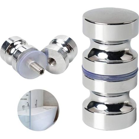 Poignée de Porte Salle de Bain, 1 Pièces Bouton de Porte de Douche en Verre, Poignee de Porte de Douche en Alliage D\'aluminium pour Salle de Bain Bureau Hôtel (1/5)