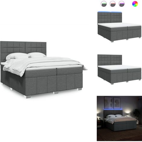 Sommier à lattes de lit avec matelas Gris foncé 200x200cm Tissu - Sommier À Lattes De Lit - Sommiers À Lattes De Lit - Lit - Meuble De Chambre À Coucher (1/5)