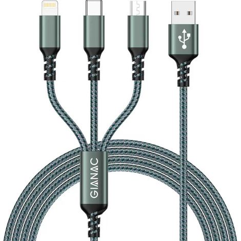 Câble Multi USB, 3 en 1 Câble Universel en Nylon[1.2M] (1/5)