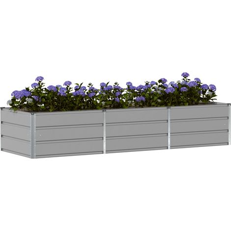 VidaXL Pflanzkübel Anthrazit – 240x80x45 Cm, Stahl, Modernes Design, Für Garten & Terrasse, Langlebig, Inkl. Montagematerial VidaXL Pflanzkübel Anthrazit – 240x80x45 Cm, Stahl, Modernes Design, Für Garten & Terrasse, Langlebig, Inkl. Montagematerial