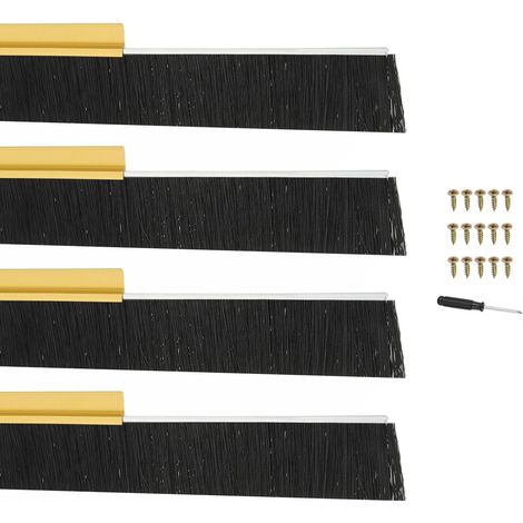 4 Ensembles Balai De Porte 1.57" Poils X 39.37" Long Or/Noir (1/5)
