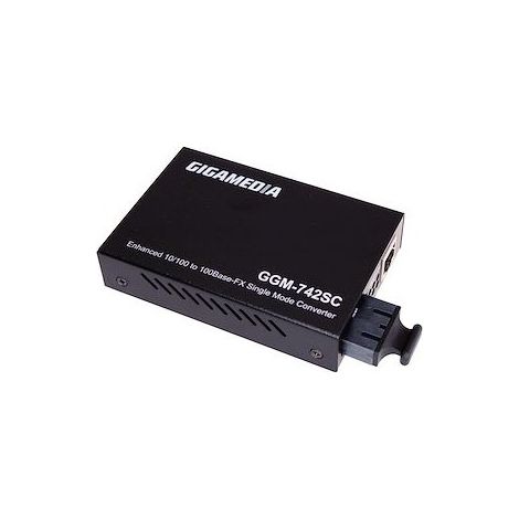 Gigamedia GGM742SC20 Media Converter 10/100TX vs 100LX Single Mode SC (20km)