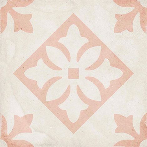 Carrelage grès cérame effet carreau ciment Art Nouveau PADUA 20x20cm 20x20 cm Rose - - boîte de 1 m2