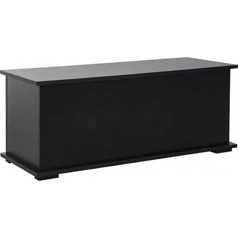 Banc de rangement en panneaux de particules noir avec coffre et couvercle rabattable 100x40x40 cm (1/5)