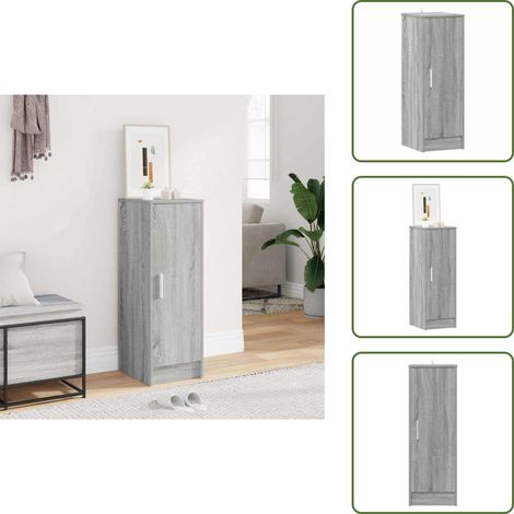 Schuhregal Grau Sonoma 32x35x92 cm Holzwerkstoff - Schuhregal - Schuhschrank - Holzwerkstoffmöbel - Garderobe - Aufbewahrungsbox (1/5)