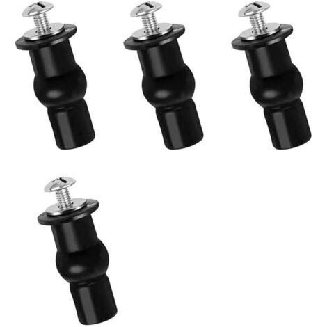 Toilet Lid Fixing Kit with Screws and Hinges - Set of 4 Universal Toilet Lid Parts - Expansion Screws for Stable Seat Hold, 4 x 2.2 cm (1/4)