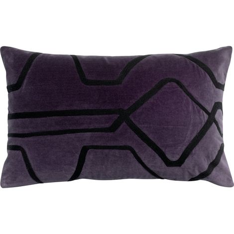 Coussin Décoratif Brodé en Coton Coloris Raisin pour Salon et Chambre 40 x 65 cm - PANGIVO (1/2)