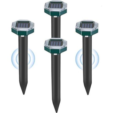 Ultraschall-Maulwurfvertreiber, 4 Stück, solarbetriebener Ultraschall-Maulwurfvertreiber, Ultraschall-Schlangenvertreiber, Maulwurfvertreiber, solarbetriebener Maulwurfvertreiber, Maulwurfvertreiber -