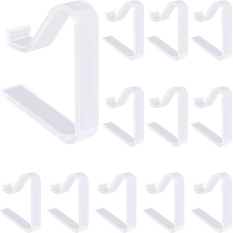 Ensemble de 12 Pinces à Nappe en Plastique Transparent, Adaptées aux Tables de 3,5 à 5 cm d'Épaisseur, pour, Mariages (1/4)