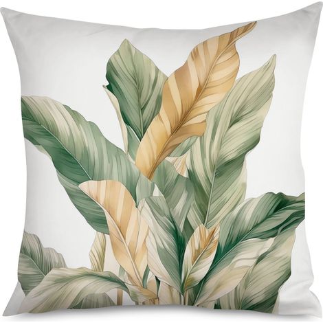 Housse de coussin à motif feuilles de bananier, 40x40 cm (1/5)