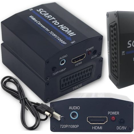 Convertisseur d'image et de son de prise péritel vers HDMI + prise jack 3,5 mm (1/5)