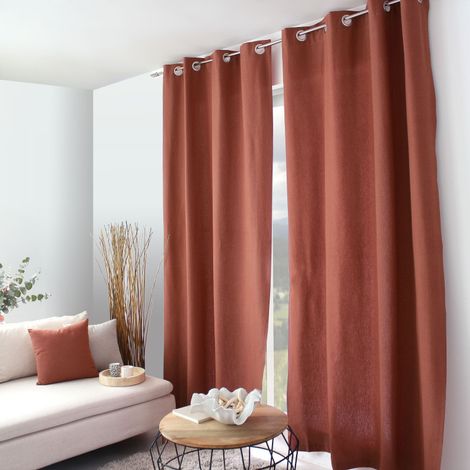 Rideau “Cambria” – 140 x 240 cm – Coton recyclé - 140x240cm - Terre cuite