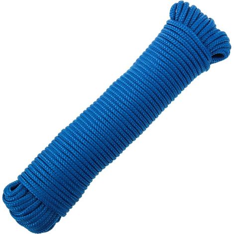 Corde tressée à fils multiples PP 10 m x 3 mm bleu (1/5)