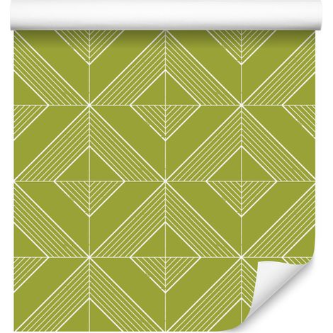 Geometrische Rautentapete, gelb, für Wohn- und Schlafzimmer, 50 x 1000 cm (1/5)