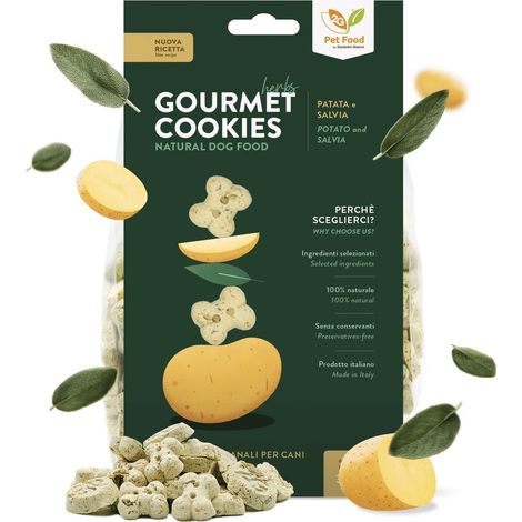 Gourmet Cookies Herbs biscotti artigianali per cani con patata e salvia - formato 350g