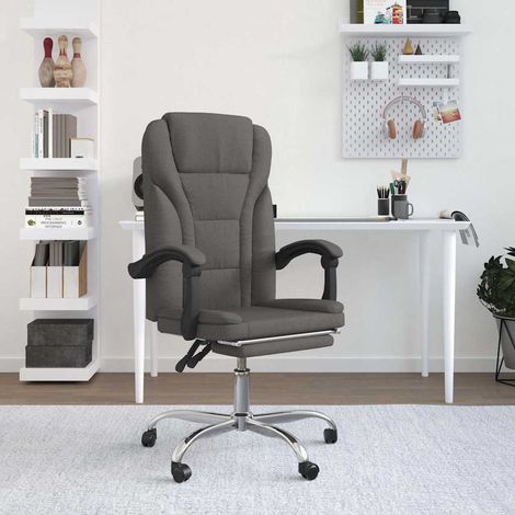 Chaise de bureau inclinable Fauteuil gamer - Chaise d'ordinateur Gris foncé Tissu BonneVie-23158 (1/5)