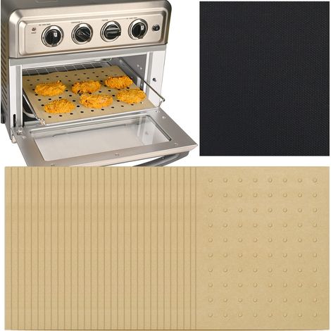 100 feuilles de papier sulfurisé non blanchi pour friteuse à air chaud, 28 x 23 cm, perforées, rectangulaires, jetables, pour friteuse à air chaud/four grille-pain. (1/4)