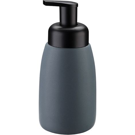 Dispenser di sapone in ceramica ALBANO con pompa schiumogena, blu mare, opaco, liscio, stile industriale (1/3)
