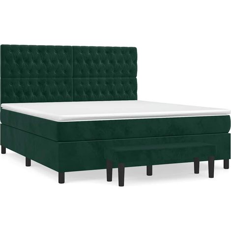Maison Exclusive - Boxspringbett mit Matratze Dunkelgrün 180x200 (1/5)