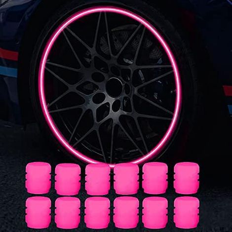 lot De 12 Bouchons Valve Pneu Voiture Fluorescents, Bouchons De Tige De Valve De Pneu De Voiture Lumineux Universels Capuchon Anti-poussire De Voi (1/5)