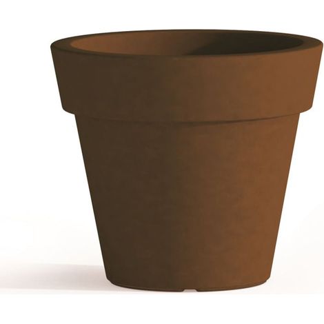 Vaso moderno di design Ø50 H44 in polimero marrone resistente per interno ed esterno - Made in Italy - Monacis (1/5)
