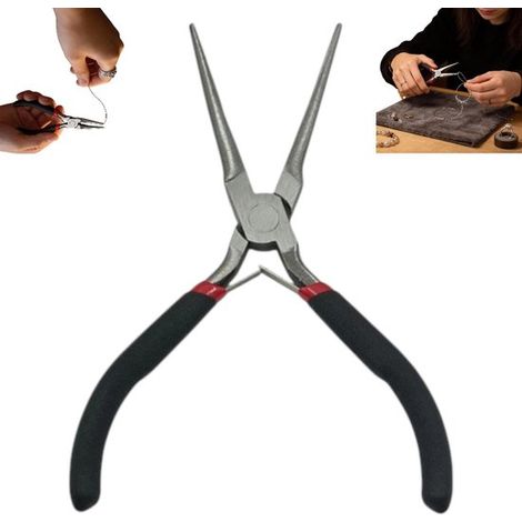 Mini pince - Pince à bec fin - Pince pour bijoux - Noire - Pince pour la création de bijoux - Pince à chaîne - Petite pince à bec fin - Outils pour la création de bijoux - Pince à bec rond - Pince pou (1/5)