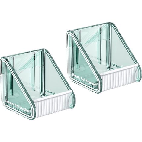 Etagère Murale Pour Savon - Support Sans Perçage Pour Gel Douche Et Détergent - Plastique Khaki - 8 x 6,7 x 6,3 cm - 1 Pièce (1/5)