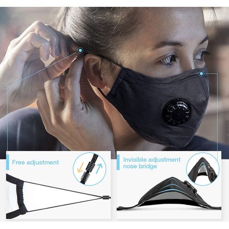 Masque de Protection Respiratoire Réutilisable PM2.5 - Anti-Poussière pour Cyclistes et Motards (1/2)