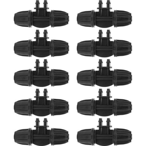 Lot de 10 raccords tuyau 8/11 à 4/7, réducteurs barbes 4 voies avec verrouillage, raccords irrigation (1/5)