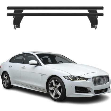 OMAC Dachträger Querträger Alu für Jaguar XE 2015-2024 – Abschließbar – T-Nut – City-Crash-getestet – Max. 50 kg Schwarz (1/5)