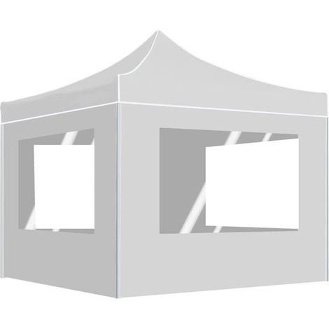 Tente pliante pour réception, parois en alliage d'aluminium, 3x3 mètres, blanche. (1/5)
