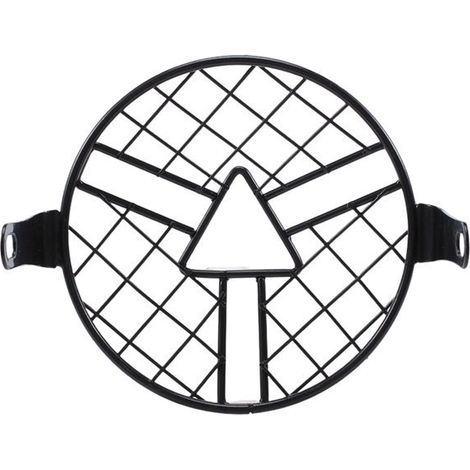 1 Black Metal Motorcycle Headlight Cover Retro Black Shell Round Headlight Mesh Size: (1/4)