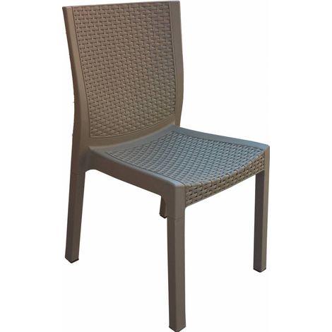 SEDIA RESINA EFFETTO RATTAN PANAREA TORTORA
