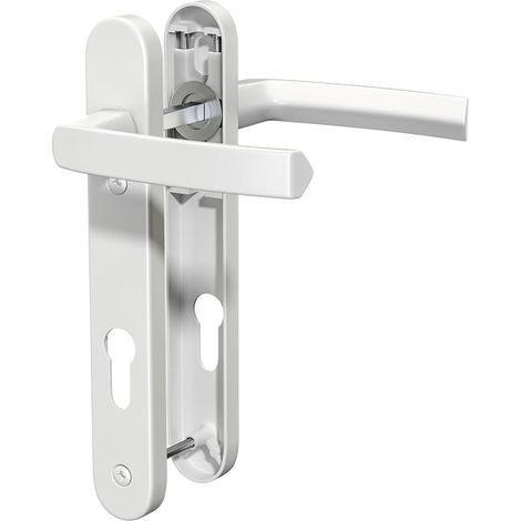 White UPVC Aluminum Door Handle 92mm PZ Back Plate 212mm Screw Screw 122mm Replacement PVC Door Handle White (1/3)